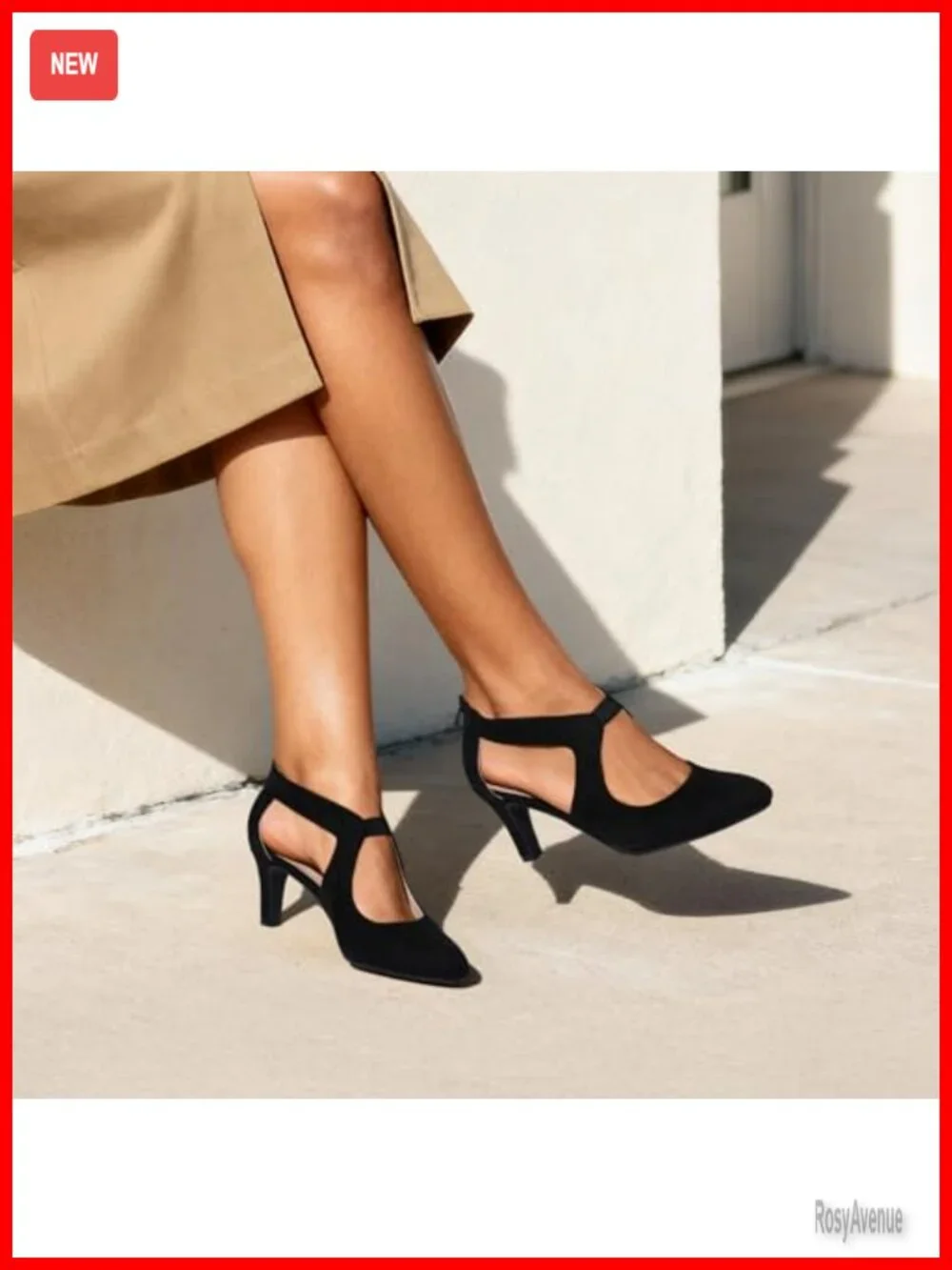 Faux Suede Pointed Toe Kitten Heel Pumps with Back Zipper
